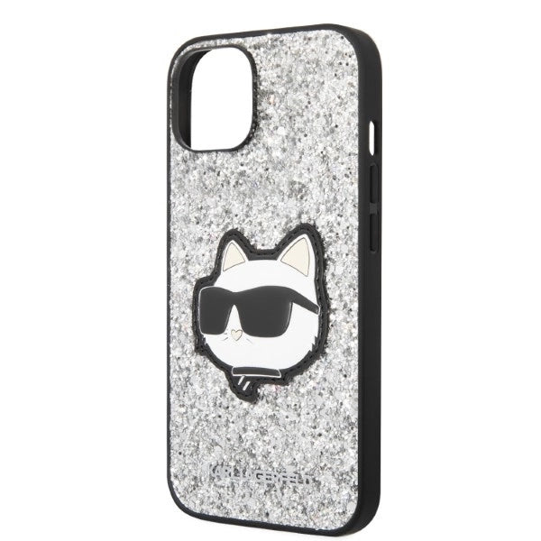 Karl Lagerfeld KLHCP14SG2CPS iPhone 14 6.1" sølv/sølv hardcase Glitter Choupette Patch