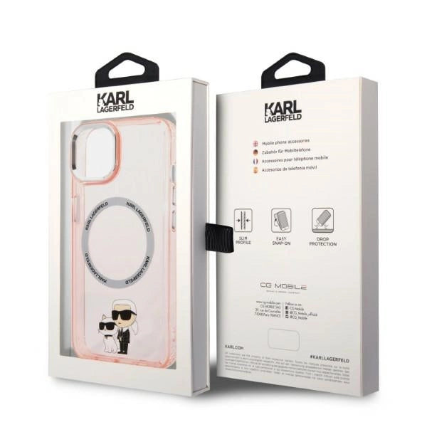 Karl Lagerfeld KLHMP14SHNKCIP iPhone 14 6.1" Hardcase pink/pink Iconic Karl og Choupette Magsafe