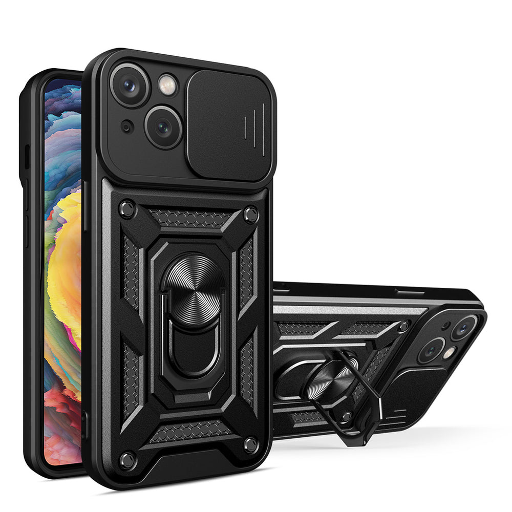 Hybrid Armor Camshield-kasse til Vivo Y16 / Vivo Y02s pansret kasse med kamera dække sort
