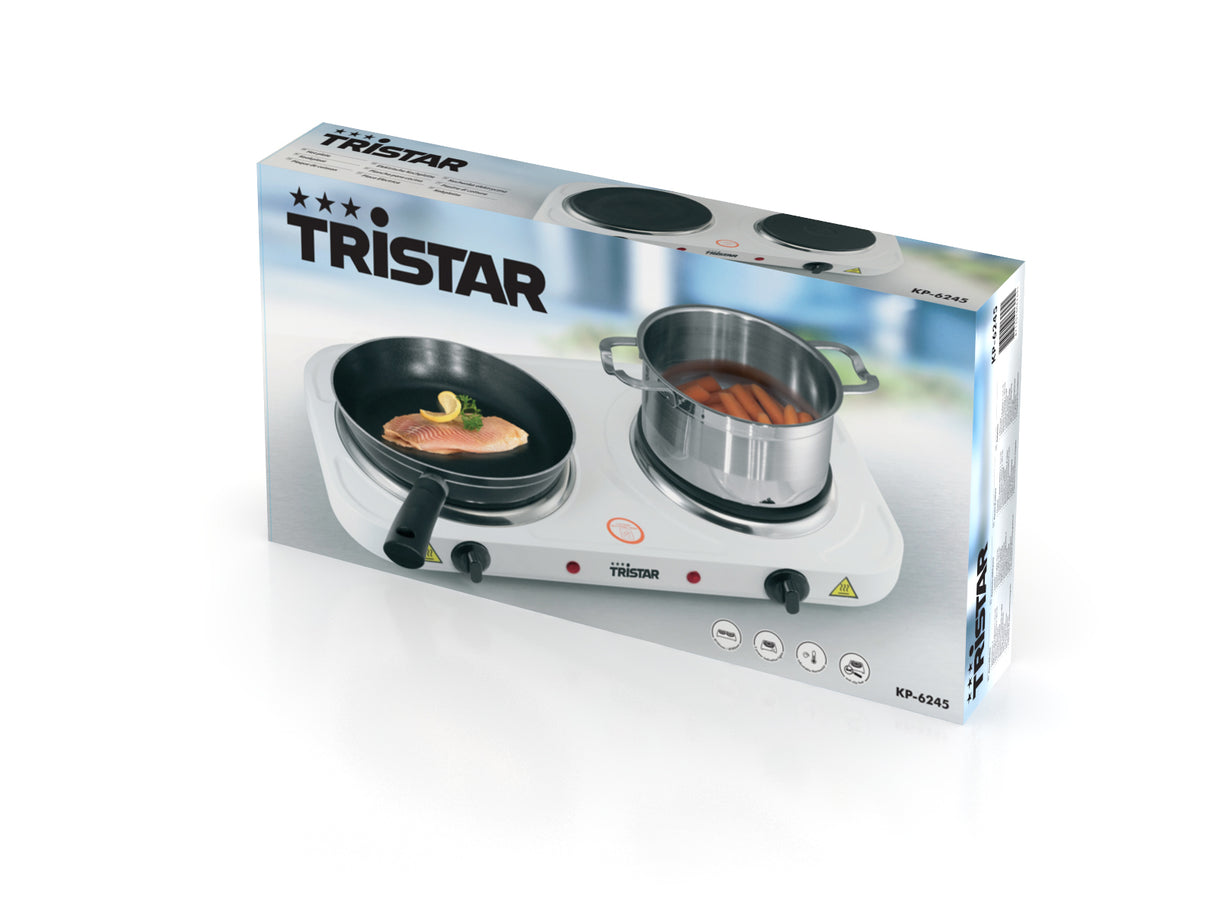 Tristar KP-6245 kogeplade Hvid Bordplade Forseglet plade 2 zone(s)