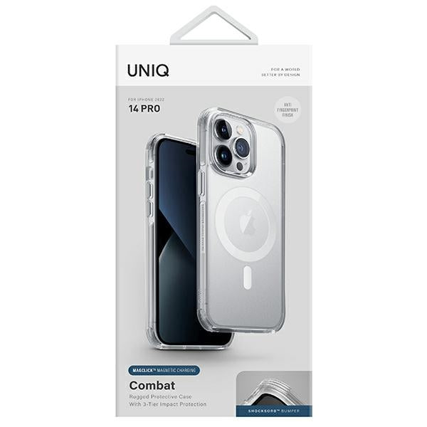 Uniq Combat Magclick opladningsfoder til iPhone 14 Pro - gennemsigtig