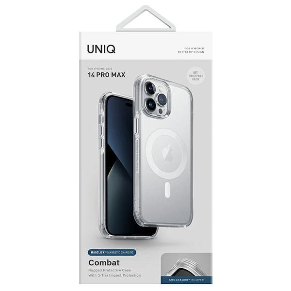 Uniq Combat Magclick opladningsfoder til iPhone 14 Pro Max - gennemsigtigt