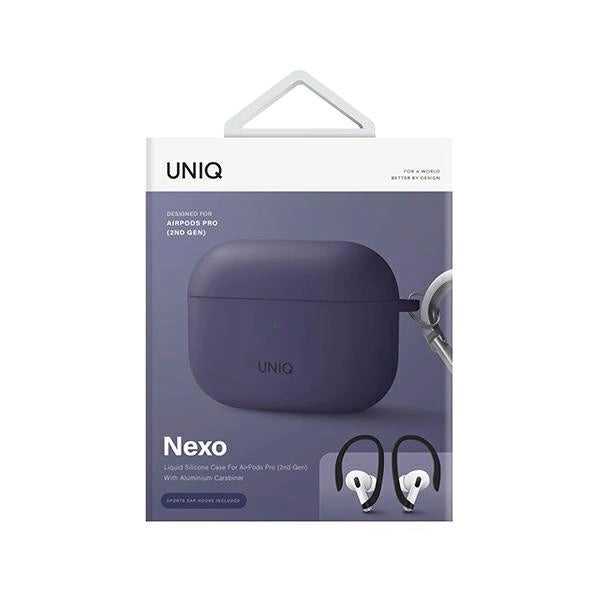 Uniq Nexo-hylster til AirPods Pro 2 + ørehak - lilla