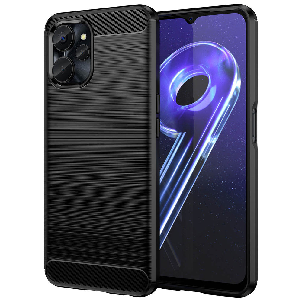 Carbon Case til Realme 10 5G / Realme 9i 5G Fleksibel Silicone Carbon Cover sort