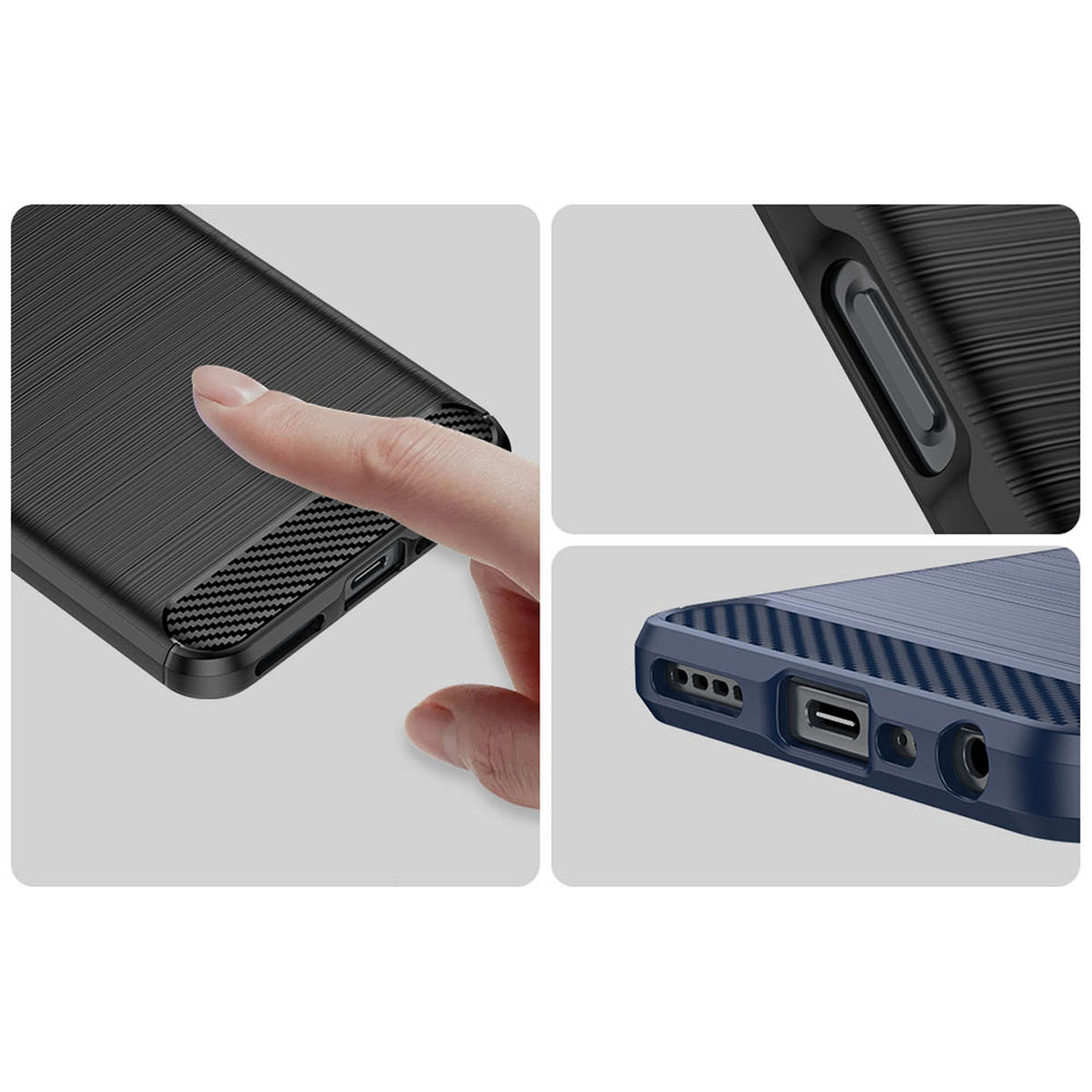Carbon Case til Realme 10 5G / Realme 9i 5G Fleksibel Silicone Carbon Cover sort