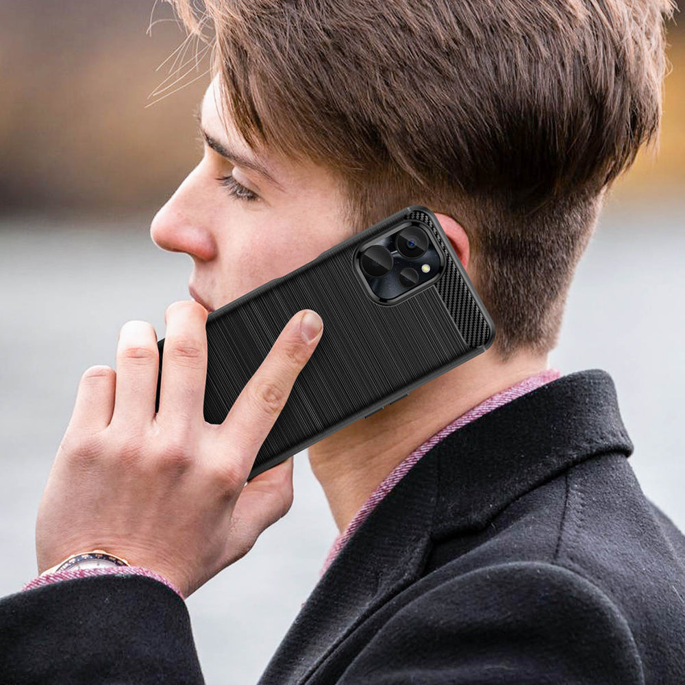 Carbon Case til Realme 10 5G / Realme 9i 5G Fleksibel Silicone Carbon Cover sort