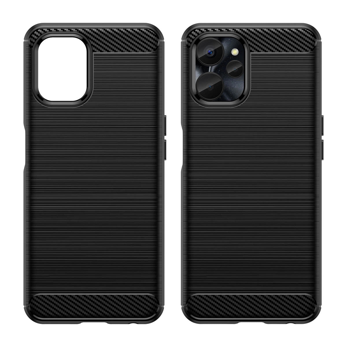 Carbon Case til Realme 10 5G / Realme 9i 5G Fleksibel silikon Carbon Cover sort