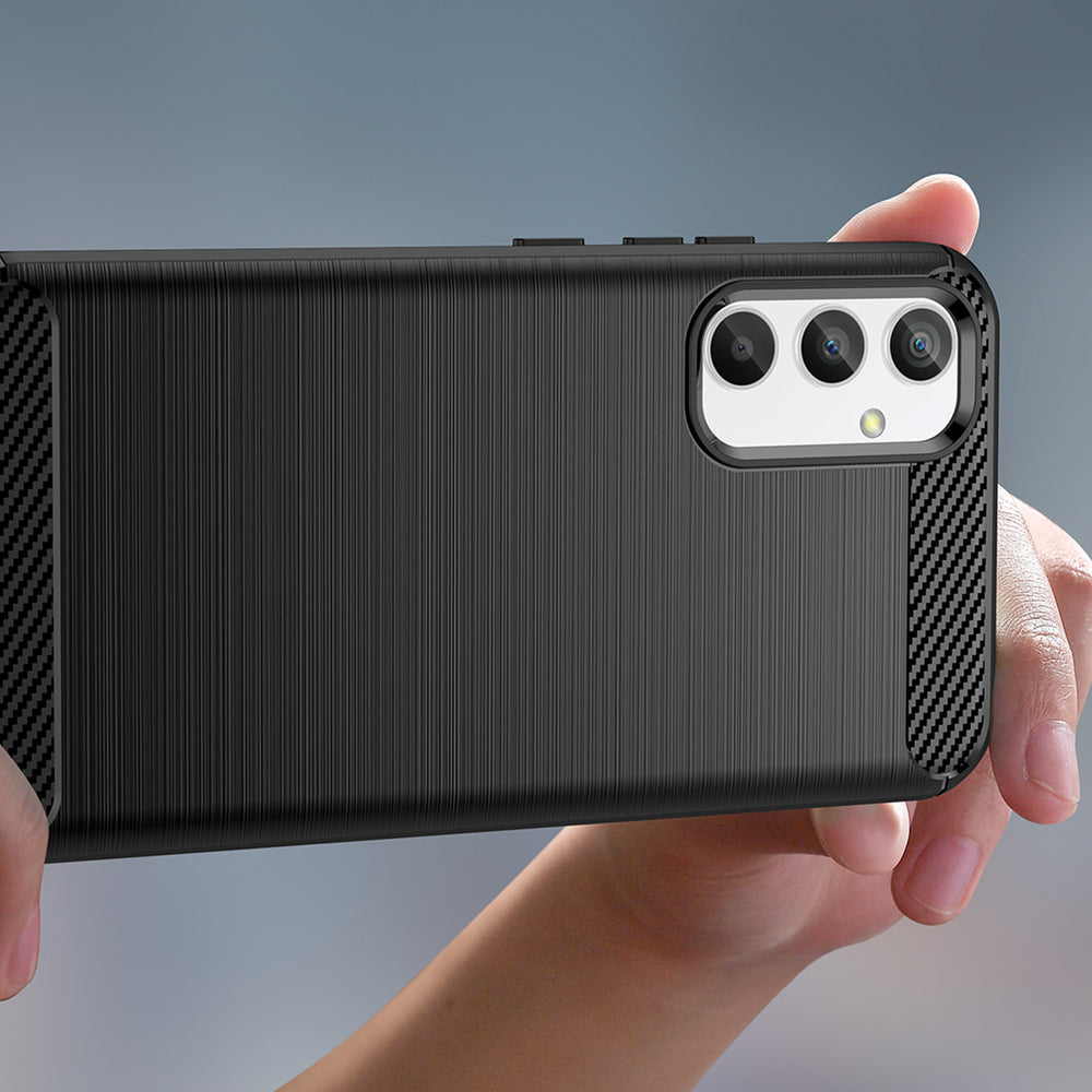 Carbon Case til Realme 10 Pro fleksibelt silikone carbon cover sort