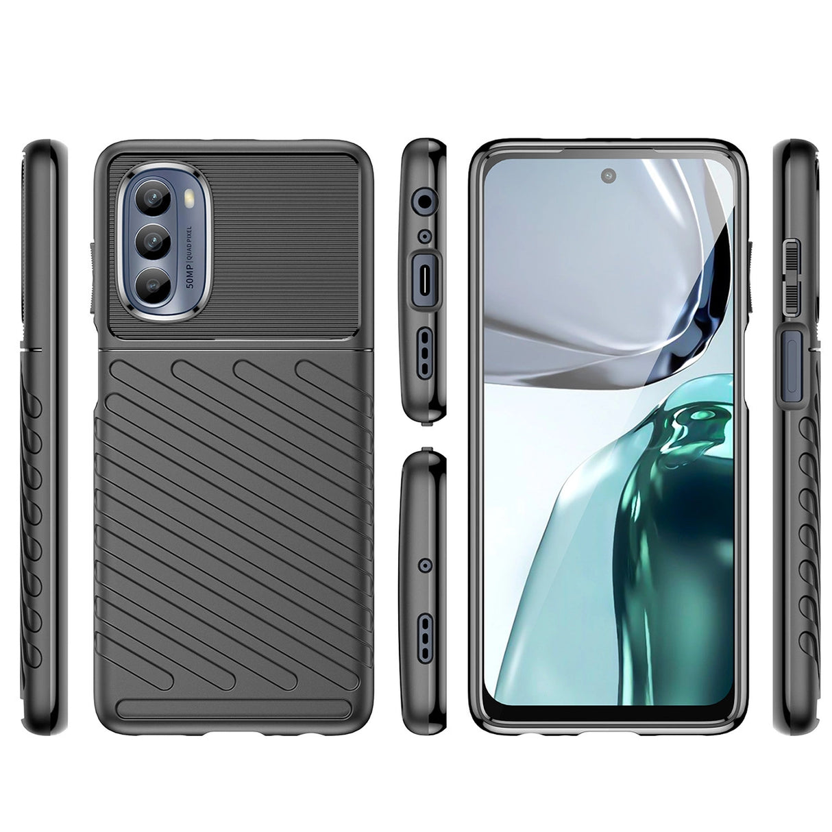 Thunder Case til Motorola Moto G62 5G silikone rustning case sort