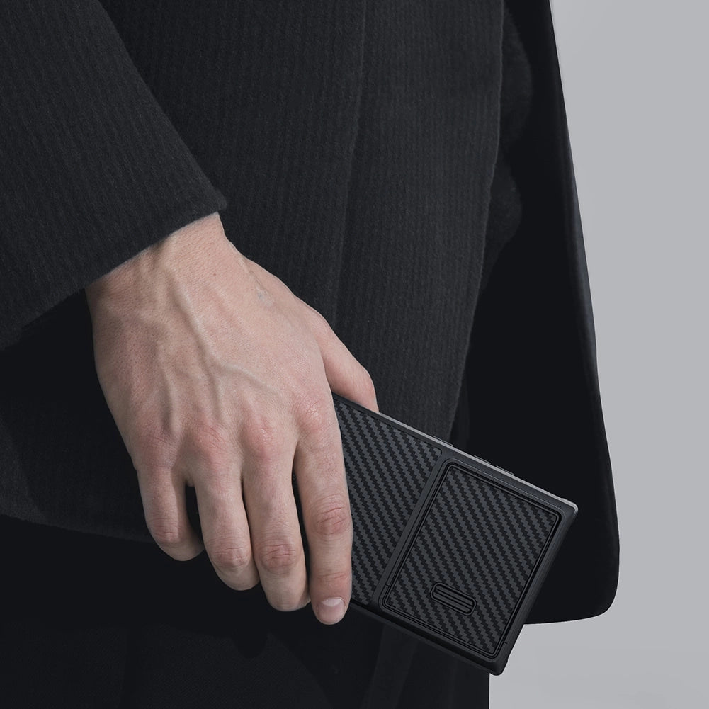 Nillkin Syntetisk Fiber S Case til Samsung Galaxy S23 Ultra, kamera cover, sort