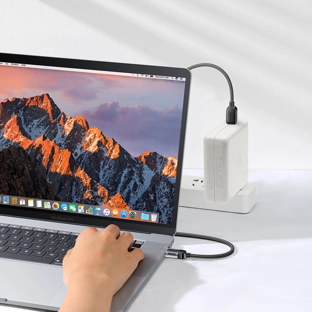 Joyroom A4 USB-C / USB-C 100W 1,2 m Kabel med skærm - sort