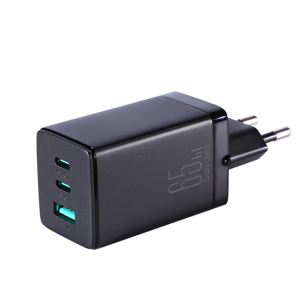 Joyroom hurtig GaN oplader 65W USB-A, 2x USB-C sort + USB-C - USB-C kabel 100W 1,2m (TCG01)