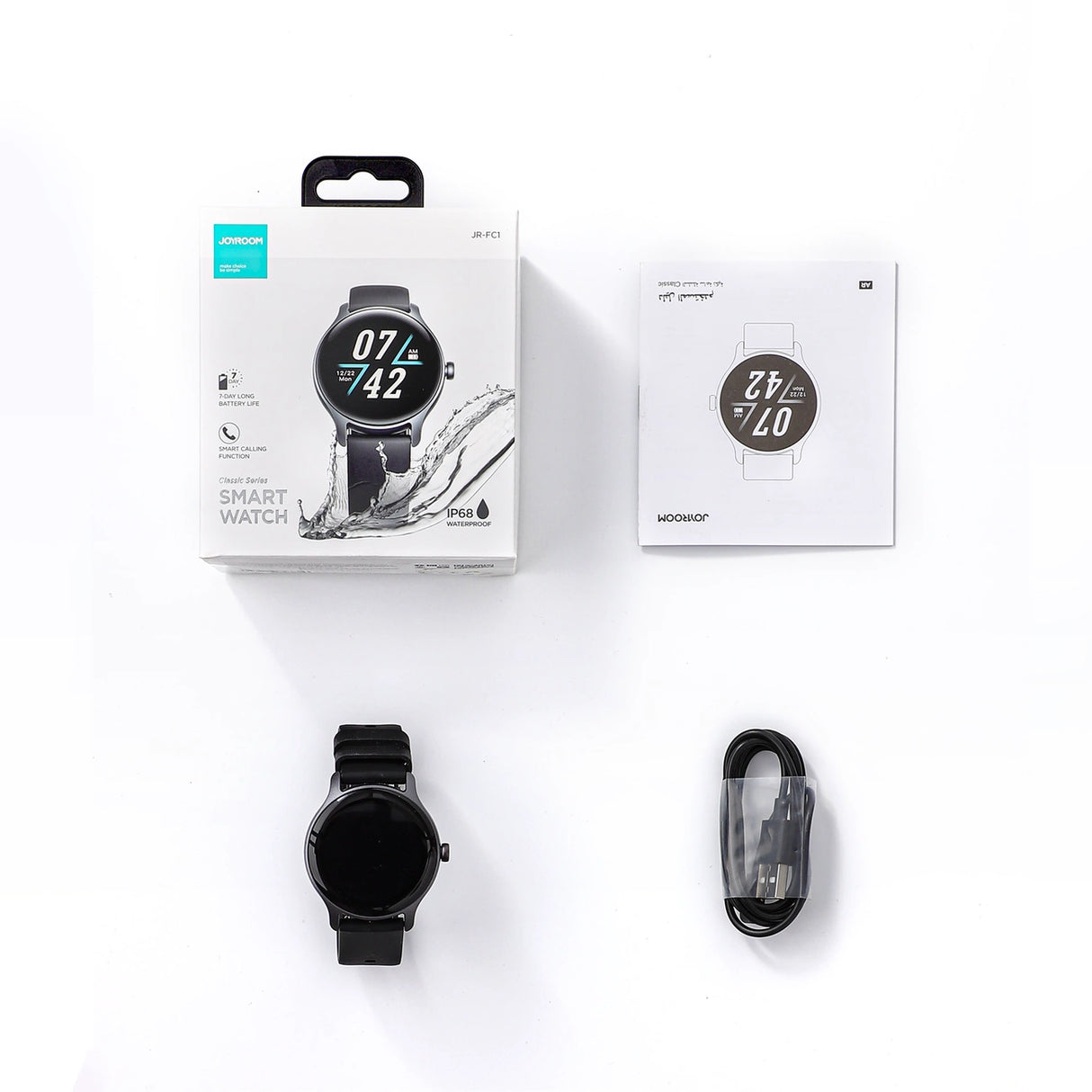 Joyroom Classis Series JR-FC1 smartwatch med opkaldsbesvarelsesfunktion / IP68-beskyttelse - grå
