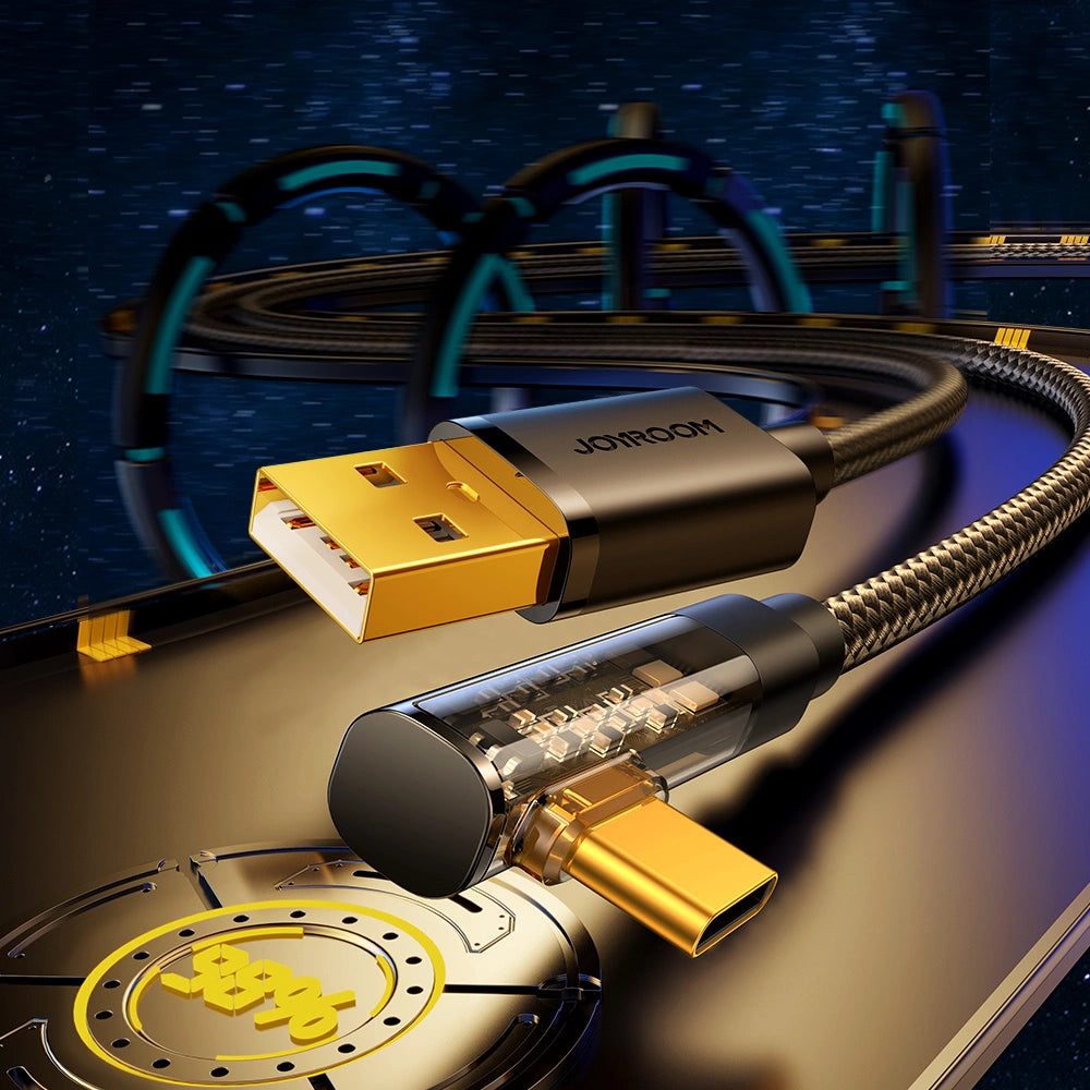 Joyroom Gaming Cable S-UC027A6 USB-C (vinklet) / USB-A (ret) 3A 1,2 m - sort