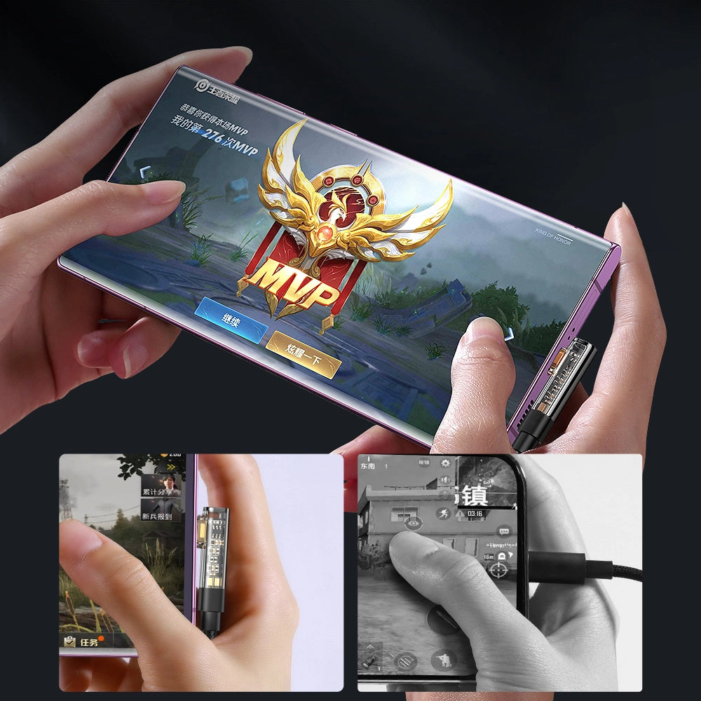 Joyroom Gaming Cable S-UC027A6 USB-C (vinklet) / USB-A (ret) 3A 1,2 m - sort