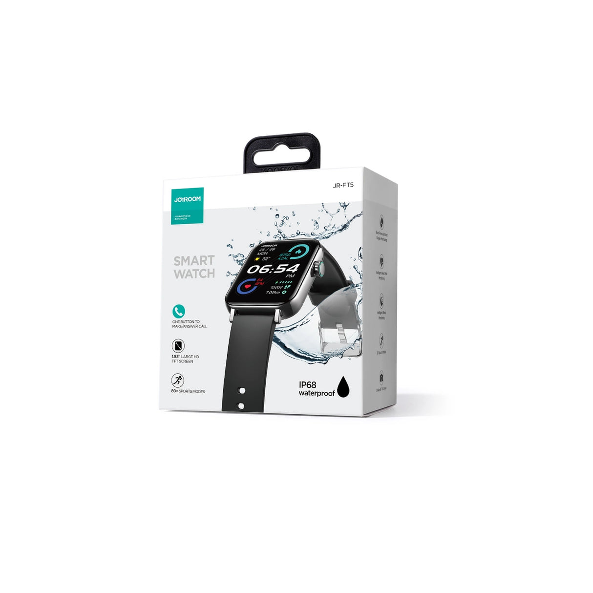 Joyroom Fit-Life JR-FT5 smartwatch med svarfunktion / IP68 beskyttelse - sort