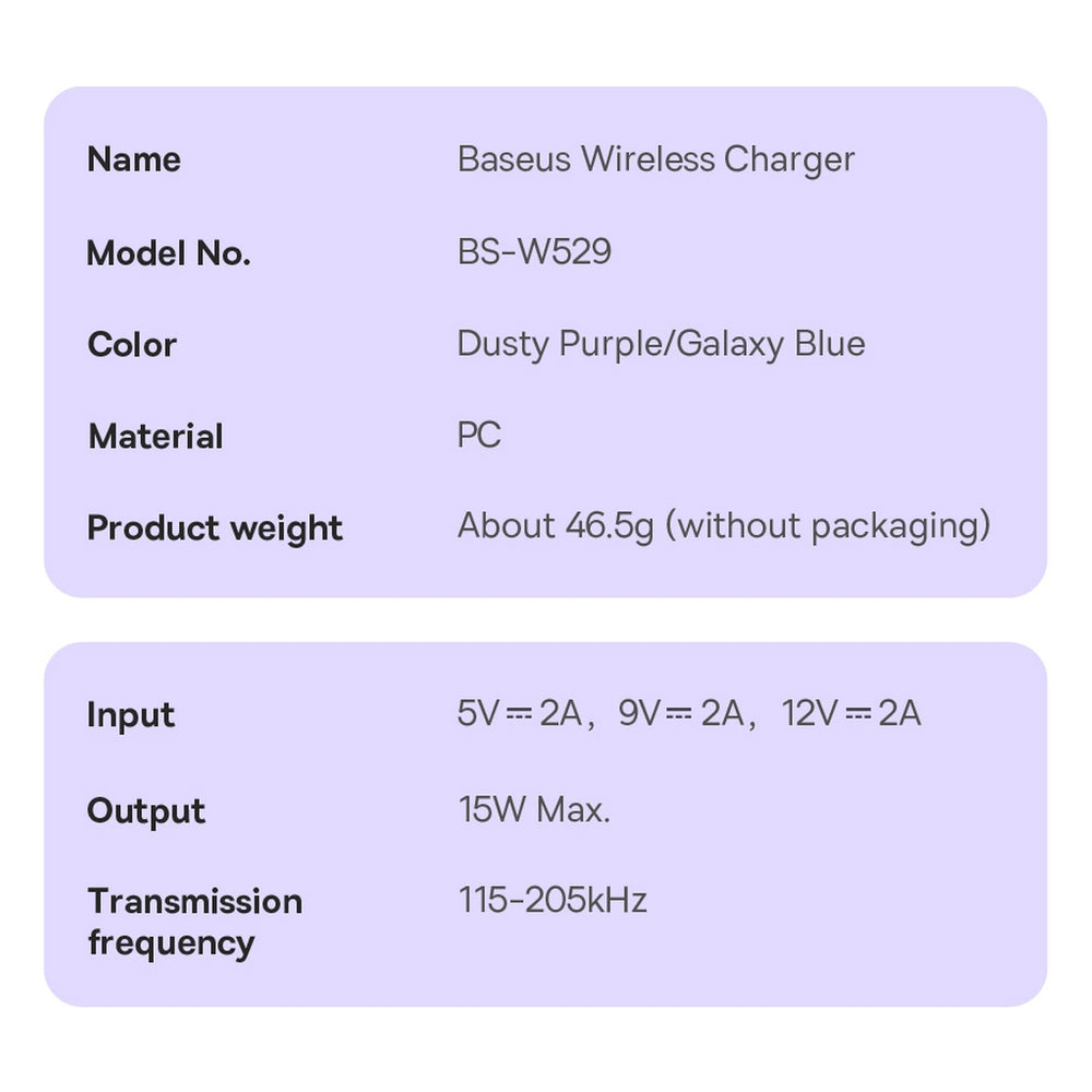 Baseus Simple Mini3 magnetic charger MagSafe Qi 15W blue