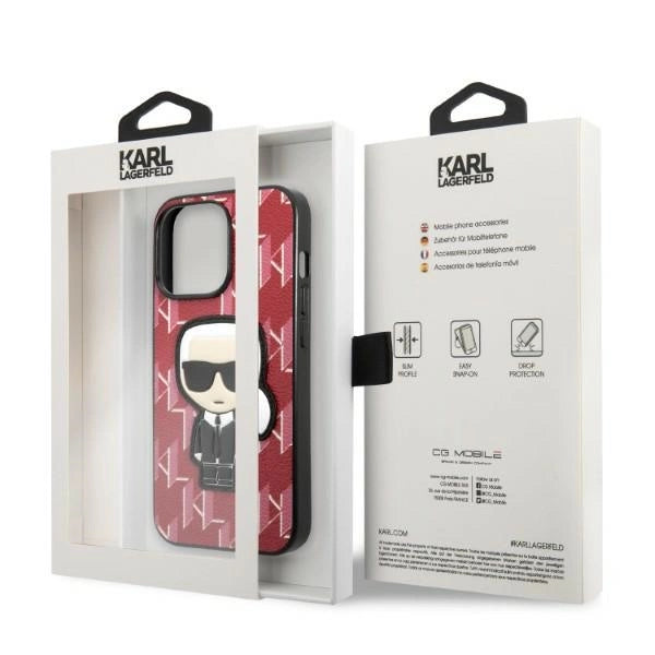 Karl Lagerfeld KLHCP13LPMNIKPI iPhone 13 Pro / 13 6.1" Hardcase rød/rød Monogram Ikonik Patch
