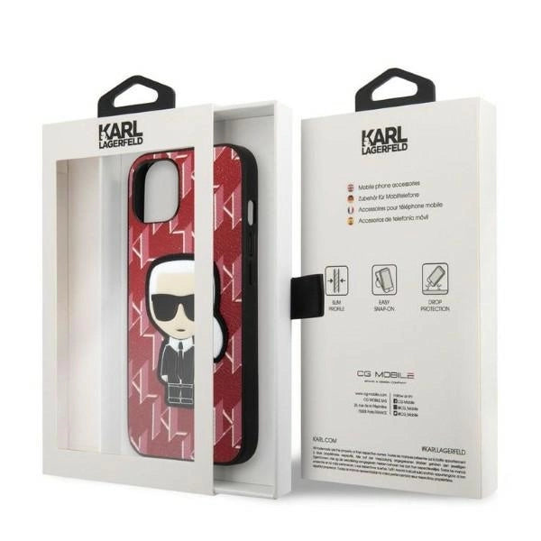 Karl Lagerfeld KLHCP13MPMNIKPI iPhone 13 6.1" Hardcase rød/rød Monogram Ikonik Patch