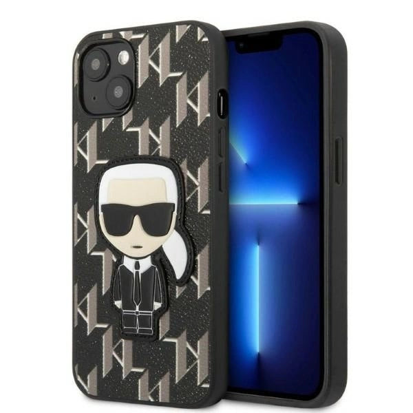 Karl Lagerfeld KLHCP13SPMNIKBK iPhone 13 mini 5.4" Hardcase sort/sort Monogram Ikonik Patch