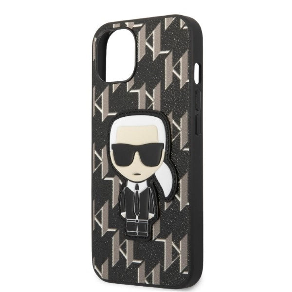 Karl Lagerfeld KLHCP13SPMNIKBK iPhone 13 mini 5.4" Hardcase sort/sort Monogram Ikonik Patch