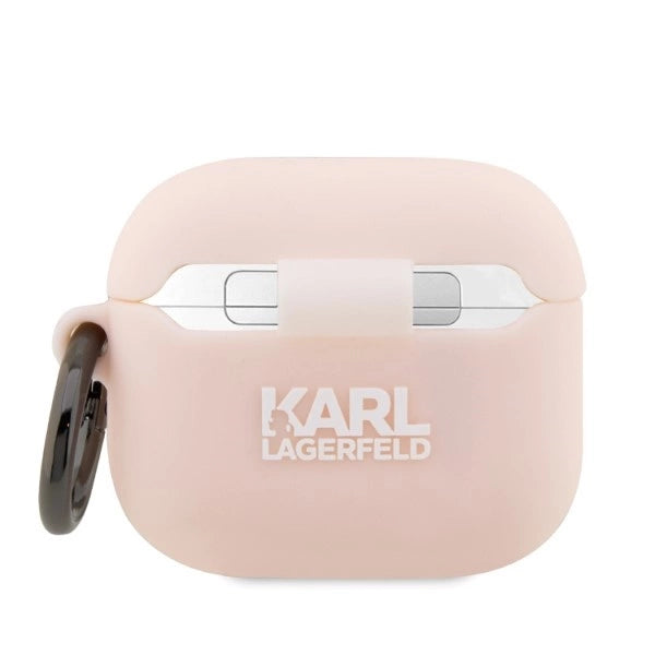 Karl Lagerfeld KLA3RUNIKP AirPods 3 cover lyserød/rosa Silicone Karl Head 3D
