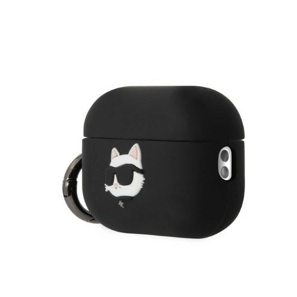 Karl Lagerfeld KLAP2RUNCHK AirPods Pro 2 cover sort/sort Silicone Choupette Head 3D