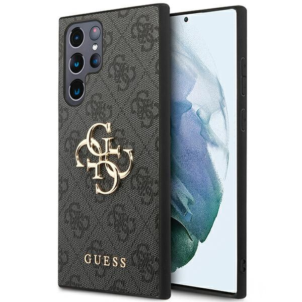 Guess GUHCS23L4GMGGR S23 Ultra S918 grå/grå hardcase 4G Big Metal Logo