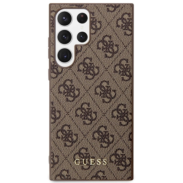 Guess GUHCS23LG4GFBR S23 Ultra S918 brun/brun hardcase 4G Metal Gold Logo