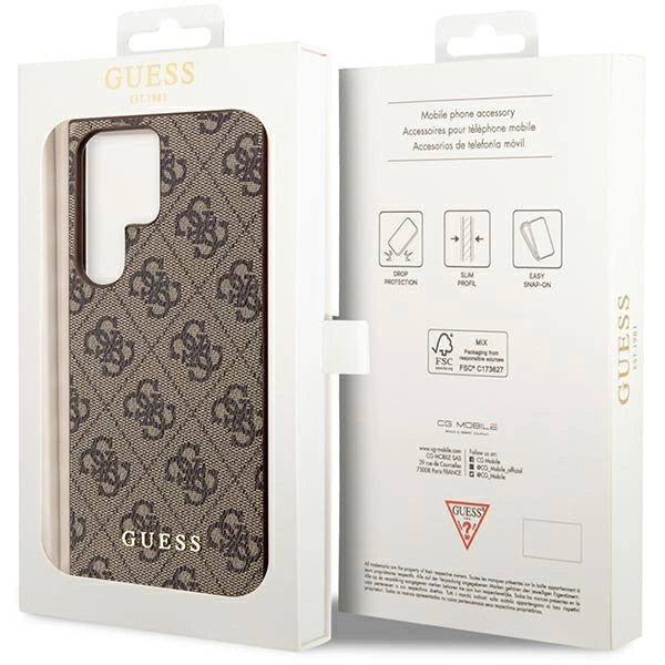Guess GUHCS23LG4GFBR S23 Ultra S918 brun/brun hardcase 4G Metal Gold Logo