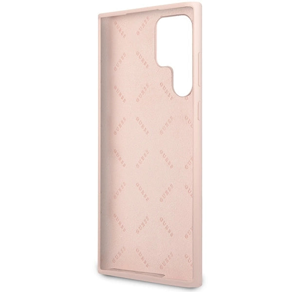 Guess GUHCS23LLSLMGPP S23 Ultra S918 pink/pink hardcase Silikon Script Metal Logo