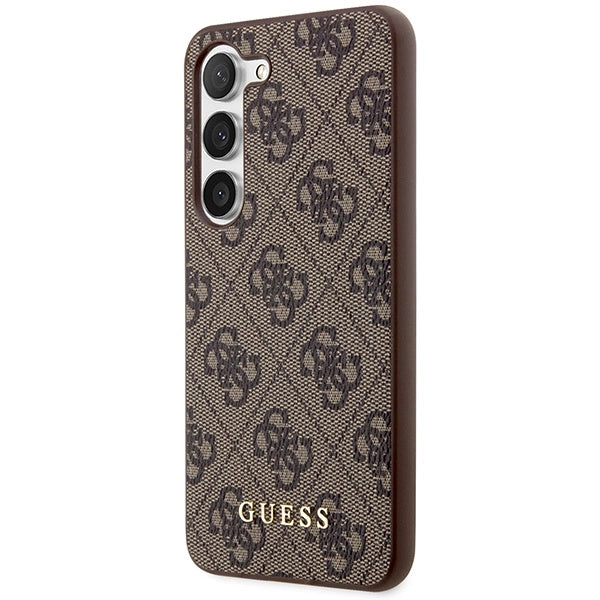 Guess GUHCS23SG4GFBR S23 S911 brun/brun hardcase 4G Metal Gold Logo