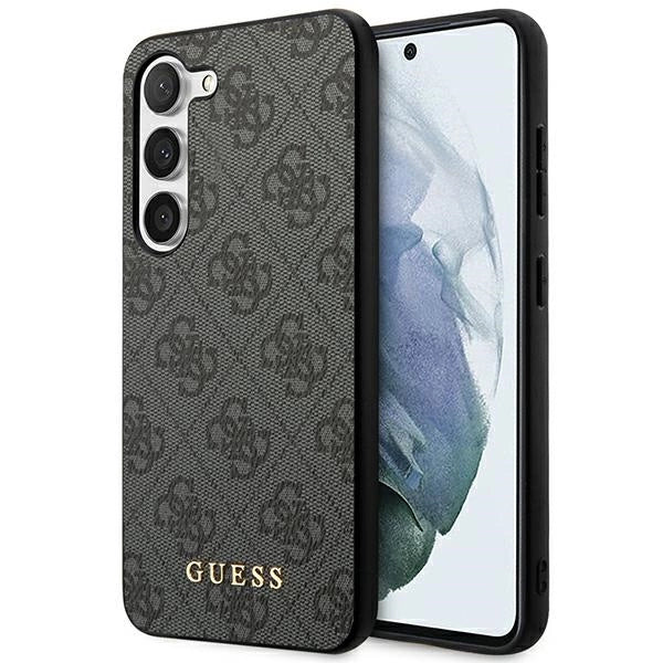 Guess GUHCS23SG4GFGR S23 S911 grå/grå hardcase 4G Metal Gold Logo