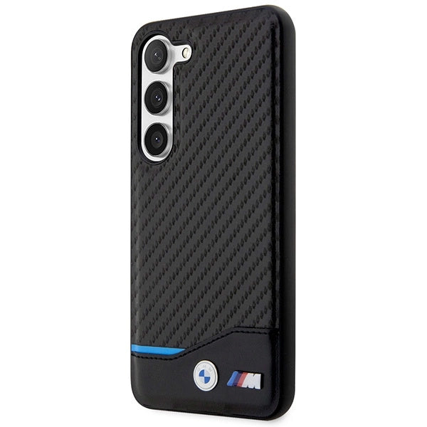 BMW Leather Carbon-foder for Samsung Galaxy S23+ - sort
