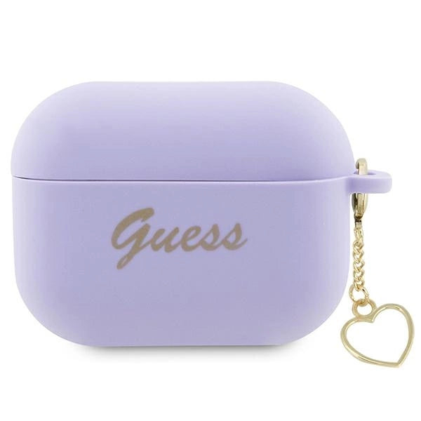 Guess GUAP2LSCHSU AirPods Pro 2 cover lilla/lila Silicone Charm Heart Collection