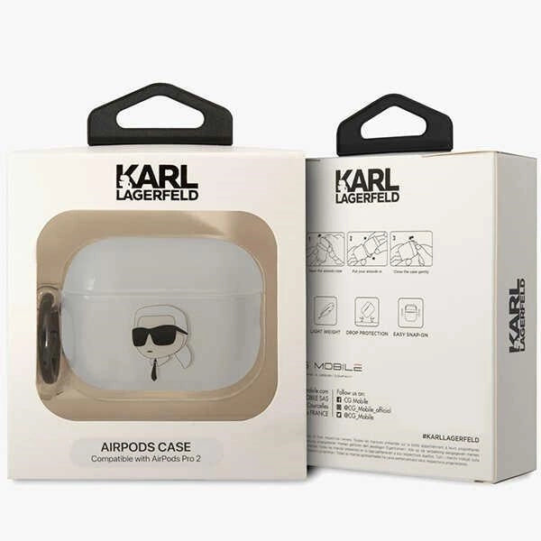 Karl Lagerfeld KLAP2HNIKTCT Airpods Pro 2 cover gennemsigtigt Ikonik Karl Lagerfeld