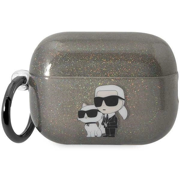 Karl Lagerfeld KLAP2HNKCTGK Airpods Pro 2 cover sort/sort Gliter Karl&Choupette