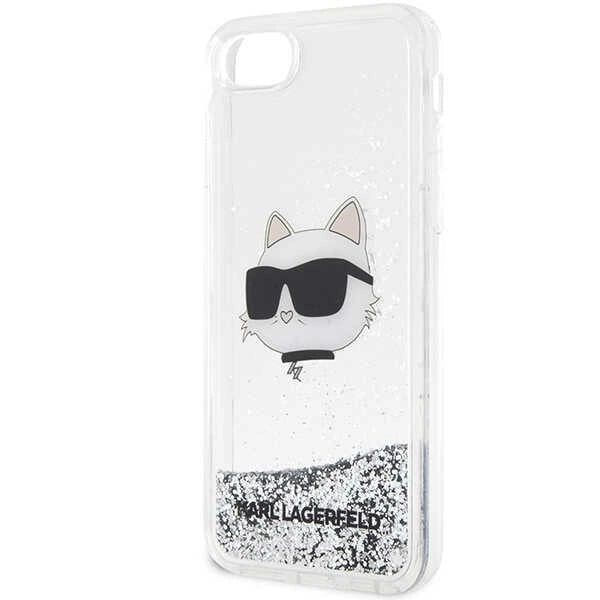 Karl Lagerfeld KLHCI8LNHCCS iPhone 7/8/ SE 2020/2022 sølv/sølv hardcase Glitter Choupette Head