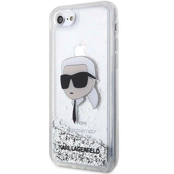 Karl Lagerfeld KLHCI8LNKHCH iPhone 7/8/ SE 2020/2022 sølv/sølv hardcase Glitter Karl Head