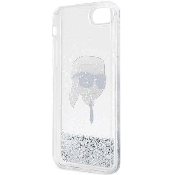Karl Lagerfeld KLHCI8LNKHCH iPhone 7/8/ SE 2020/2022 sølv/sølv hardcase Glitter Karl Head