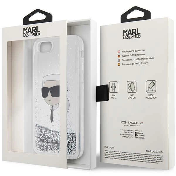 Karl Lagerfeld KLHCI8LNKHCH iPhone 7/8/ SE 2020/2022 sølv/sølv hardcase Glitter Karl Head