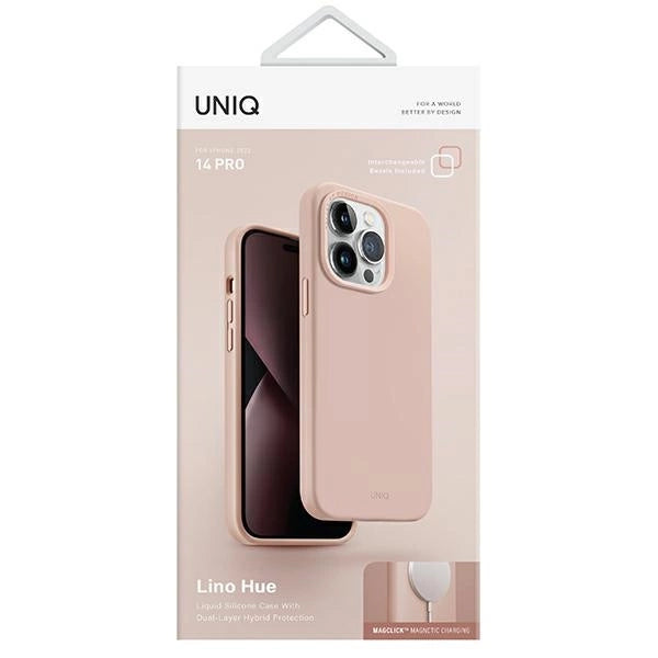 Uniq Lino Hue Magclick opladningsfoder til iPhone 14 Pro - pink