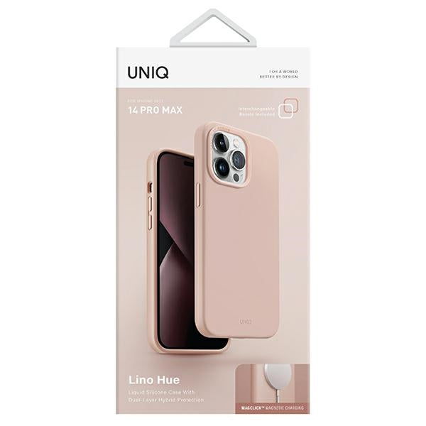 Uniq Lino Hue Magclick opladningsfoder til iPhone 14 Pro Max - lyserød
