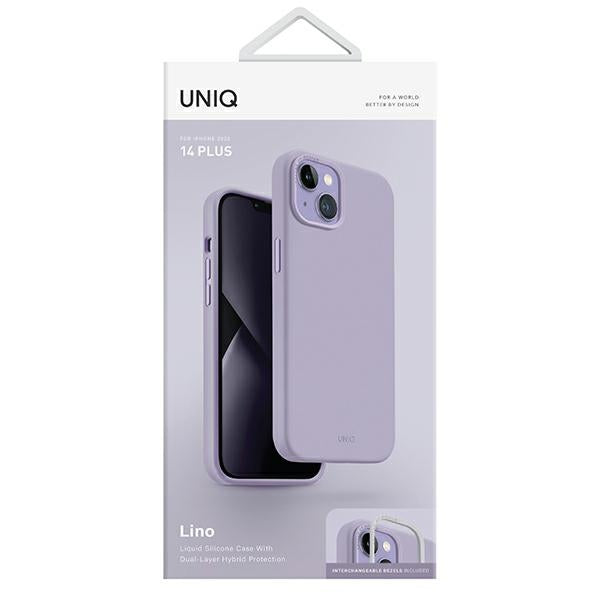 Uniq Lino-foder for iPhone 14 Plus - lilla