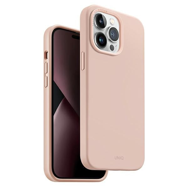 Uniq Lino-hylster til iPhone 14 Pro - pink