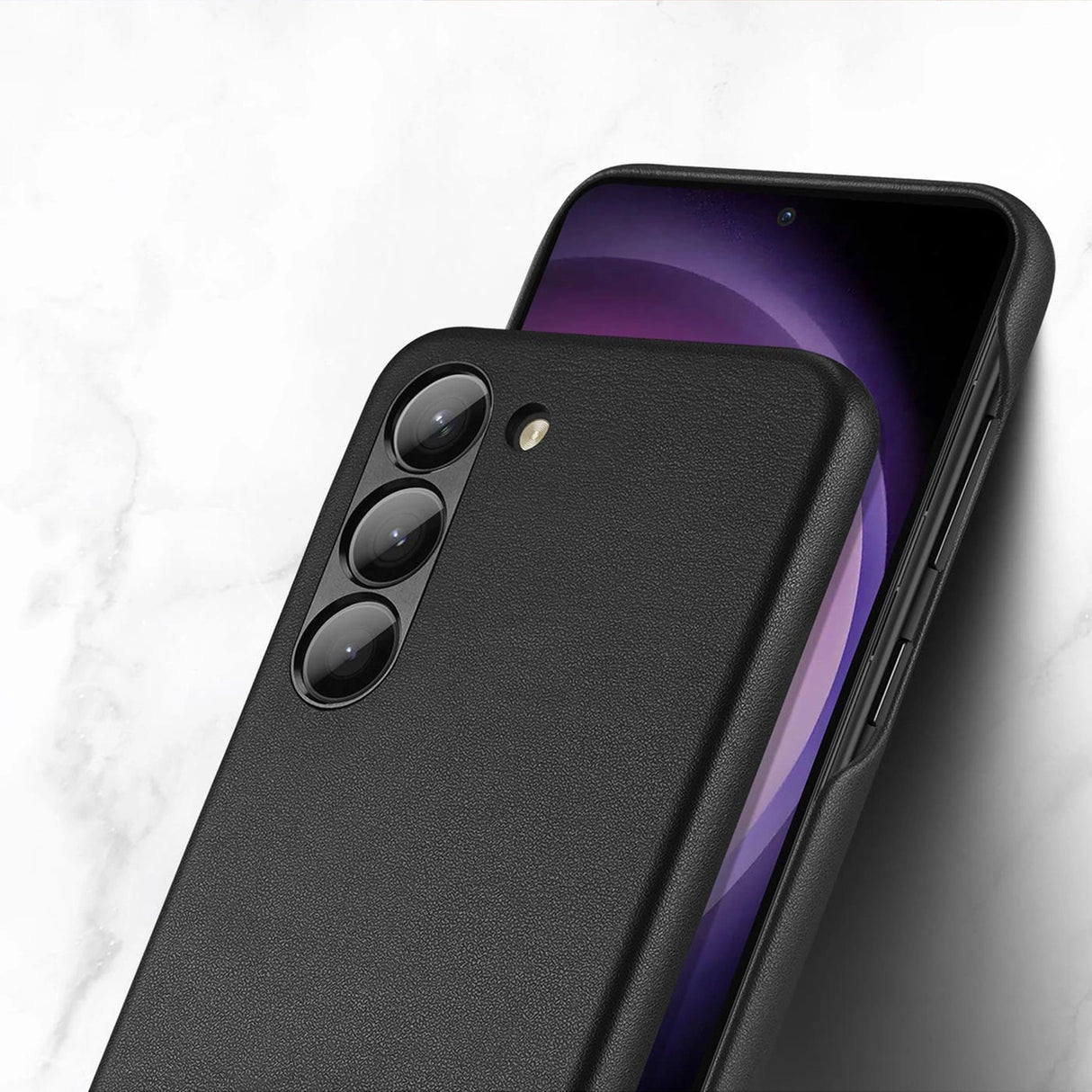 Dux Ducis Grit case til Samsung Galaxy S23+ elegant case lavet af kunstig læder sort