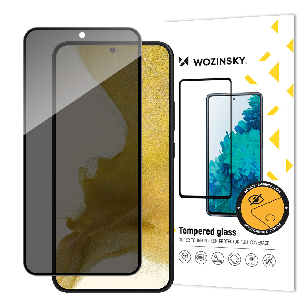 Wozinsky Privacy Glass hærdet glas til Samsung Galaxy S22+ med Anti Spy privatlivsfilter