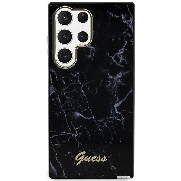 Guess GUHCS23LPCUMAK S23 Ultra S918 sort/sort hardcase Marmor
