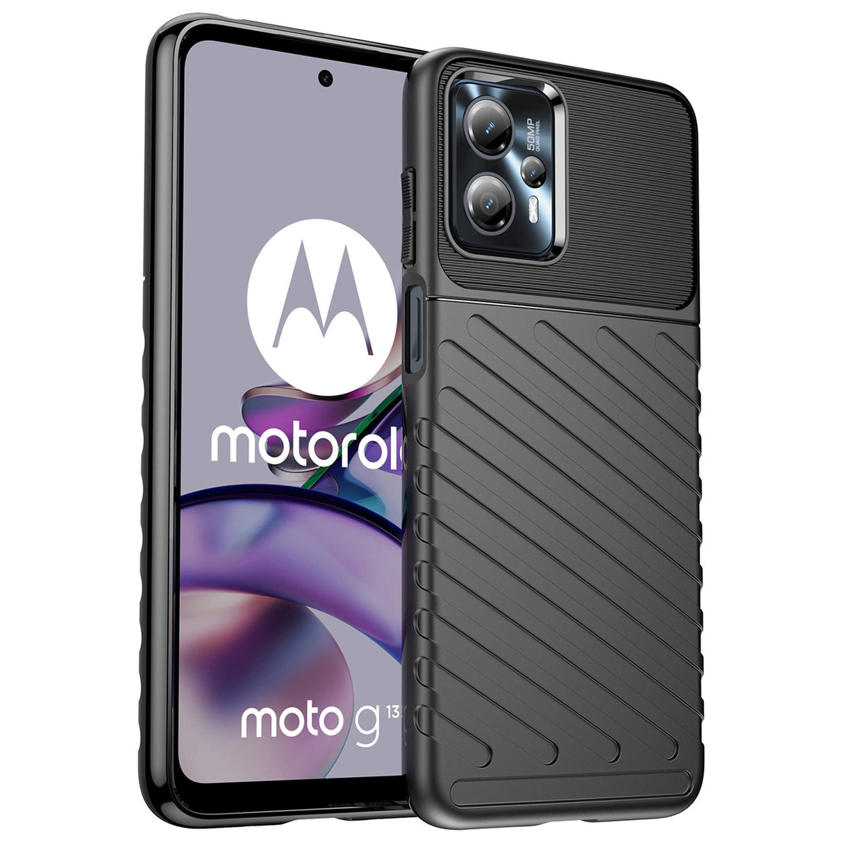 Thunder Case til Motorola Moto G13 silikone rustning case sort