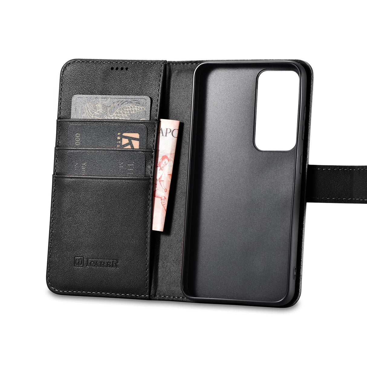 iCarer Wallet Case til Samsung Galaxy S23+ læderkasse wallet sort
